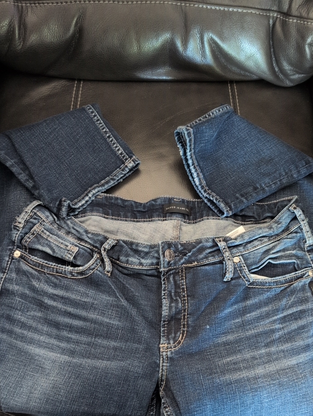 Silver Jeans Women's Boyfriend Dark Blue Denim W34/L27